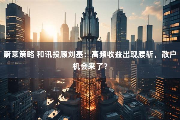 蔚莱策略 和讯投顾刘基：高频收益出现腰斩，散户机会来了？