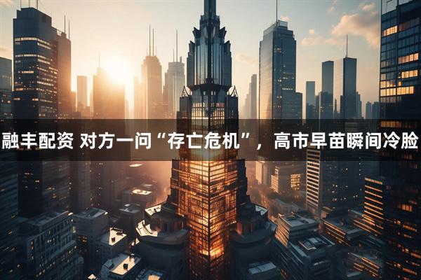 融丰配资 对方一问“存亡危机”，高市早苗瞬间冷脸